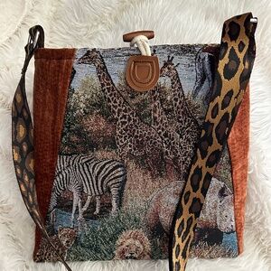 Handmade tapestry purse, Crossbody handbag